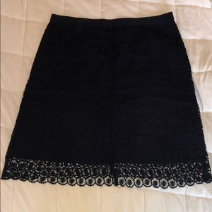 Navy Lace Pencil Skirt